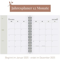 Rileys & Co Planificateur - Agenda Mensuel et Hebdomadaire, Couverture Flexible, Reliure à Double Spirale, Pages de Notes | Cale