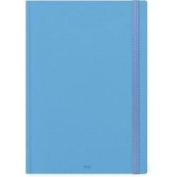 Legami - agenda journalier maxi 2026, retro bleu, 13 mois maxi, fermeture avec élastique, janvier 2026 - décembre 2026 et planif
