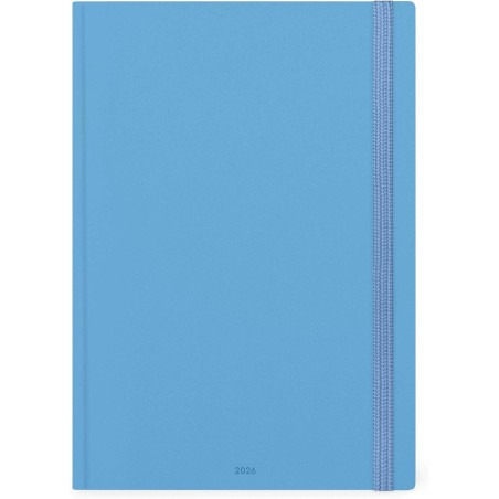 Legami - agenda journalier maxi 2026, retro bleu, 13 mois maxi, fermeture avec élastique, janvier 2026 - décembre 2026 et planif