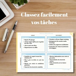 Matrice eisenhower bloc-notes Matrice d'Eisenhower - Carnet de Productivité et organisation. Organisateur de tâches et priorités