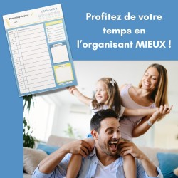 Bloc planning du jour français 50 pages - planificateur journalier par heure - Bloc note A5 papier activités et tâches journée. 