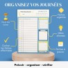 Bloc planning du jour français 50 pages - planificateur journalier par heure - Bloc note A5 papier activités et tâches journée. 