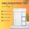 Bloc planning du jour français 50 pages - planificateur journalier par heure - Bloc note A5 papier activités et tâches journée. 