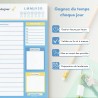 Bloc planning du jour français 50 pages - planificateur journalier par heure - Bloc note A5 papier activités et tâches journée. 
