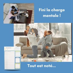 Bloc planning du jour français 50 pages - planificateur journalier par heure - Bloc note A5 papier activités et tâches journée. 
