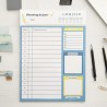 Bloc planning du jour français 50 pages - planificateur journalier par heure - Bloc note A5 papier activités et tâches journée. 