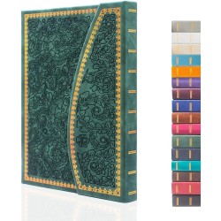 VICTORIA'S JOURNALS Journal magnétique, carnet vintage sculpté en similicuir avec couverture rigide, pages lignées, ruban marque
