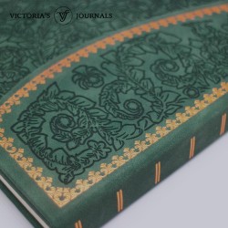 VICTORIA'S JOURNALS Journal magnétique, carnet vintage sculpté en similicuir avec couverture rigide, pages lignées, ruban marque