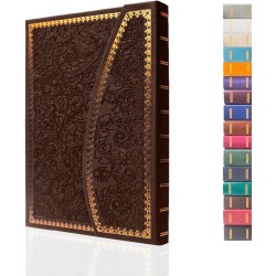 VICTORIA'S JOURNALS Journal magnétique, carnet vintage sculpté en similicuir avec couverture rigide, pages lignées, ruban marque