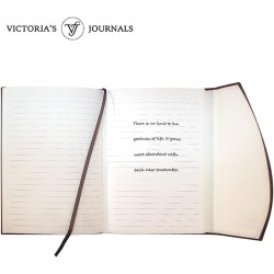 VICTORIA'S JOURNALS Journal magnétique, carnet vintage sculpté en similicuir avec couverture rigide, pages lignées, ruban marque