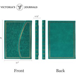 VICTORIA'S JOURNALS Journal magnétique, carnet vintage sculpté en similicuir avec couverture rigide, pages lignées, ruban marque