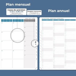 Agenda semainier 2025-2026, format A4 (29 x 21,7 cm), calendrier à livres sur 18 mois (juillet 2025 - décembre 2026), classeur à