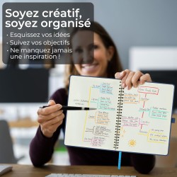 Agenda semainier 2025-2026, format A4 (29 x 21,7 cm), calendrier à livres sur 18 mois (juillet 2025 - décembre 2026), classeur à