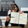 Agenda semainier 2025-2026, format A4 (29 x 21,7 cm), calendrier à livres sur 18 mois (juillet 2025 - décembre 2026), classeur à