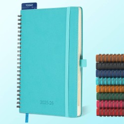 Agenda semainier 2025 2026, format A5 (21,9 x 16,4 cm), calendrier livre de 18 mois (juillet 2025 à décembre 2026), classeur à a