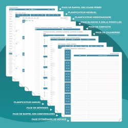 Agenda semainier 2025 2026, format A5 (21,9 x 16,4 cm), calendrier livre de 18 mois (juillet 2025 à décembre 2026), classeur à a