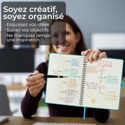 Agenda semainier 2025 2026, format A5 (21,9 x 16,4 cm), calendrier livre de 18 mois (juillet 2025 à décembre 2026), classeur à a
