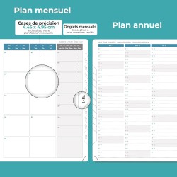Agenda semainier 2025 2026, format A4 (29 x 21,7 cm), calendrier à livres sur 18 mois (juillet 2025 à décembre 2026), classeur à