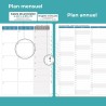 Agenda semainier 2025 2026, format A4 (29 x 21,7 cm), calendrier à livres sur 18 mois (juillet 2025 à décembre 2026), classeur à