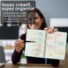 Agenda semainier 2025 2026, format A4 (29 x 21,7 cm), calendrier à livres sur 18 mois (juillet 2025 à décembre 2026), classeur à