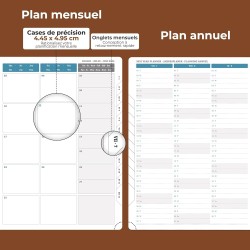 Agenda semainier 2025 2026, format A4 (29 x 21,7 cm), calendrier à livres sur 18 mois (juillet 2025 à décembre 2026), classeur à