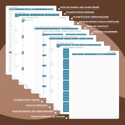 Agenda semainier 2025 2026, format A4 (29 x 21,7 cm), calendrier à livres sur 18 mois (juillet 2025 à décembre 2026), classeur à