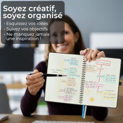 Agenda semainier 2025 2026, format A4 (29 x 21,7 cm), calendrier à livres sur 18 mois (juillet 2025 à décembre 2026), classeur à