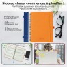 Agenda semainier 2025 2026, format A4 (29 x 21,7 cm), calendrier à livres sur 18 mois (juillet 2025 à décembre 2026), classeur à