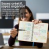 Agenda semainier 2025 2026, format A4 (29 x 21,7 cm), calendrier à livres sur 18 mois (juillet 2025 à décembre 2026), classeur à