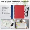 Agenda semainier 2025 2026, format A4 (29 x 21,7 cm), calendrier à livres sur 18 mois (juillet 2025 à décembre 2026), classeur à