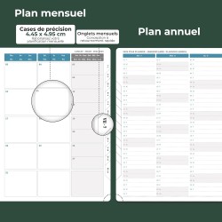 Agenda semainier 2025 2026, format A4 (29 x 21,7 cm), calendrier à livres sur 18 mois (juillet 2025 à décembre 2026), classeur à