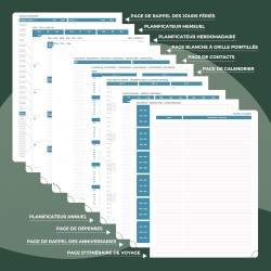 Agenda semainier 2025 2026, format A4 (29 x 21,7 cm), calendrier à livres sur 18 mois (juillet 2025 à décembre 2026), classeur à