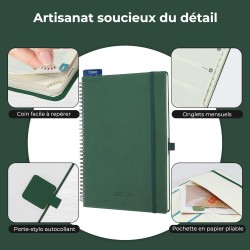 Agenda semainier 2025 2026, format A4 (29 x 21,7 cm), calendrier à livres sur 18 mois (juillet 2025 à décembre 2026), classeur à