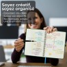 Agenda semainier 2025 2026, format A4 (29 x 21,7 cm), calendrier à livres sur 18 mois (juillet 2025 à décembre 2026), classeur à