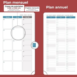 Agenda semainier 2025 2026, format A6 (16,6 x 9,7 cm), calendrier à livres sur 18 mois (juillet 2025 à décembre 2026), classeur 