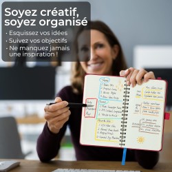 Agenda semainier 2025 2026, format A6 (16,6 x 9,7 cm), calendrier à livres sur 18 mois (juillet 2025 à décembre 2026), classeur 