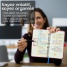 Agenda semainier 2025 2026, format A6 (16,6 x 9,7 cm), calendrier à livres sur 18 mois (juillet 2025 à décembre 2026), classeur 