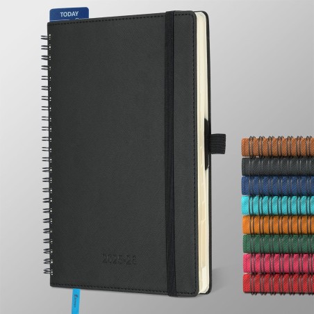 Agenda semainier 2025 2026, format A5 (21,9 x 16,4 cm), calendrier livre de 18 mois (juillet 2025 à décembre 2026), classeur à a