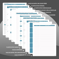 Agenda semainier 2025 2026, format A5 (21,9 x 16,4 cm), calendrier livre de 18 mois (juillet 2025 à décembre 2026), classeur à a