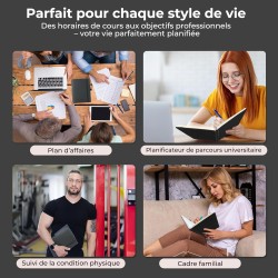 Agenda semainier 2025 2026, format A5 (21,9 x 16,4 cm), calendrier livre de 18 mois (juillet 2025 à décembre 2026), classeur à a
