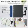 Agenda semainier 2025 2026, format A5 (21,9 x 16,4 cm), calendrier livre de 18 mois (juillet 2025 à décembre 2026), classeur à a