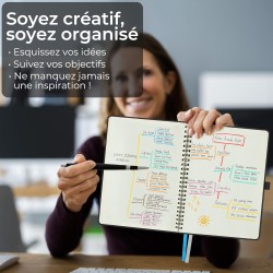 Agenda semainier 2025 2026, format A5 (21,9 x 16,4 cm), calendrier livre de 18 mois (juillet 2025 à décembre 2026), classeur à a