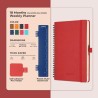 Agenda semainier 2025 2026, format A5 (21,9 x 16,4 cm), calendrier livre de 18 mois (juillet 2025 à décembre 2026), classeur à a