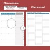 Agenda semainier 2025 2026, format A5 (21,9 x 16,4 cm), calendrier livre de 18 mois (juillet 2025 à décembre 2026), classeur à a