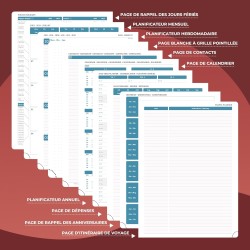 Agenda semainier 2025 2026, format A5 (21,9 x 16,4 cm), calendrier livre de 18 mois (juillet 2025 à décembre 2026), classeur à a