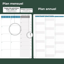 Agenda semainier 2025 2026, format A5 (21,9 x 16,4 cm), calendrier livre de 18 mois (juillet 2025 à décembre 2026), classeur à a