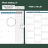 Agenda semainier 2025 2026, format A5 (21,9 x 16,4 cm), calendrier livre de 18 mois (juillet 2025 à décembre 2026), classeur à a
