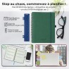 Agenda semainier 2025 2026, format A5 (21,9 x 16,4 cm), calendrier livre de 18 mois (juillet 2025 à décembre 2026), classeur à a
