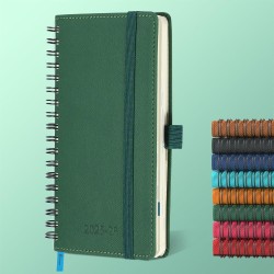 Agenda semainier 2025 2026, format A6 (16,6 x 9,7 cm), calendrier à livres sur 18 mois (juillet 2025 à décembre 2026), classeur 
