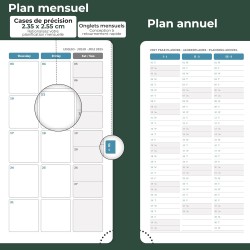 Agenda semainier 2025 2026, format A6 (16,6 x 9,7 cm), calendrier à livres sur 18 mois (juillet 2025 à décembre 2026), classeur 